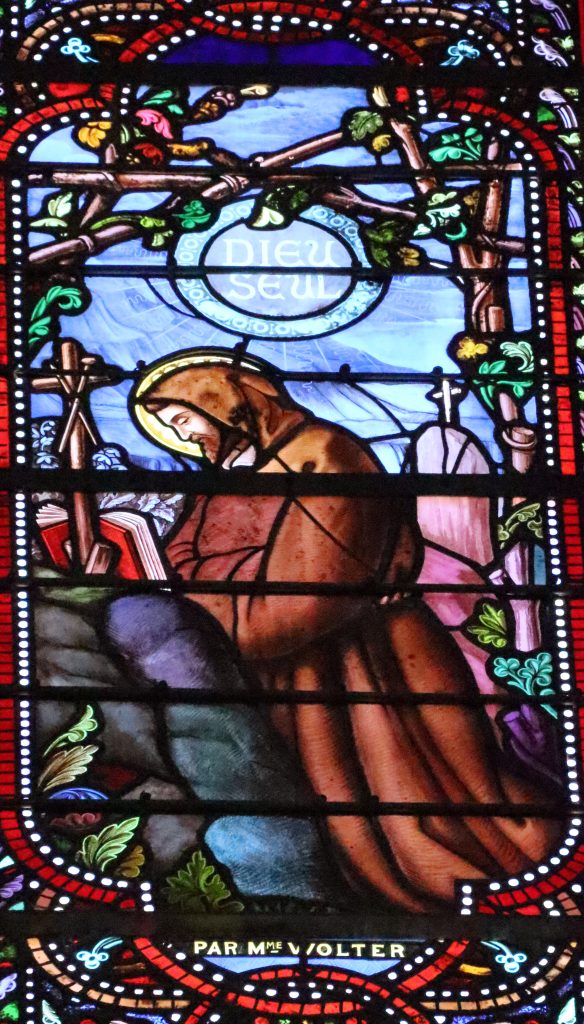 « Dieu seul » : Martin ermite en forêt de Dumen (ce serait la forêt de Touffou). « Par Mme Wolter »