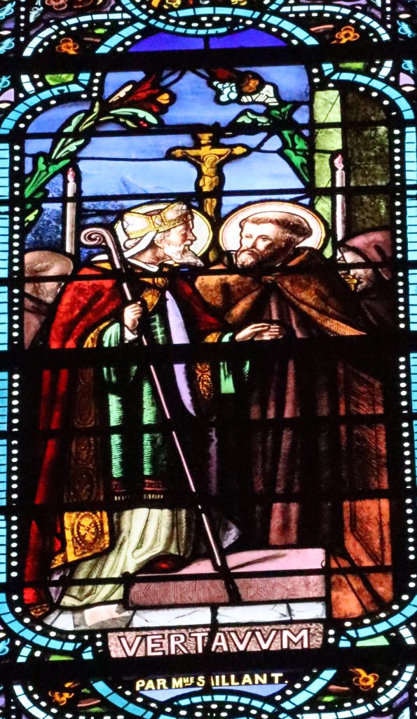 Saint Félix venant consacrer la première église de Vertou (Vertavum). « Par Mme Saillant »