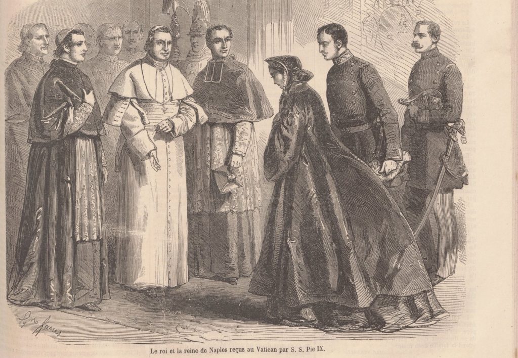 MA Pelet de Lautrec (à droite) rencontre le pape Pie IX (Source : (c) Collection Terres de Briord)